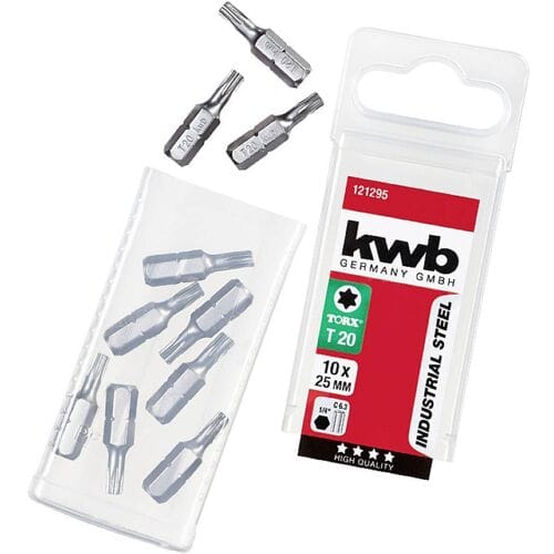 kwb 121295 TX-bit Aandrijving: 1/4 (6,3 mm) Uitvoering: TX TX 20 25 mm