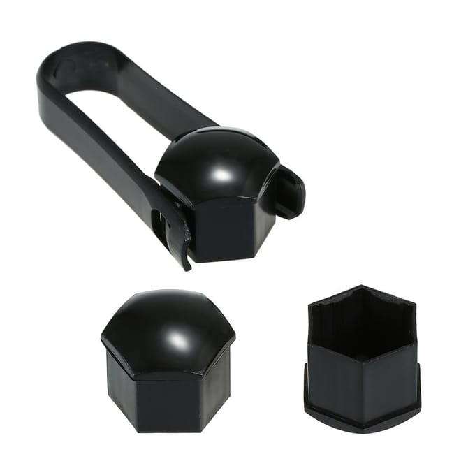 20 stks Universele 21mm Wielmoer Covers Plating Wielmoer Caps Schroef Protector Zwart black