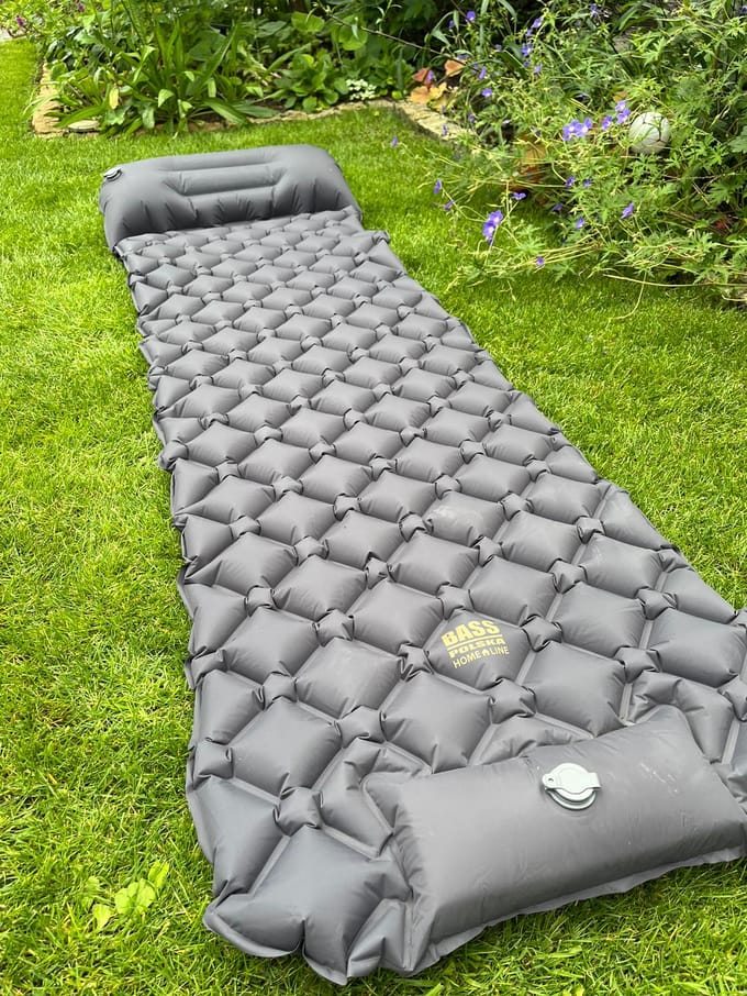 Reismatras 190 x 58 cm, opblaasbaar, grijs