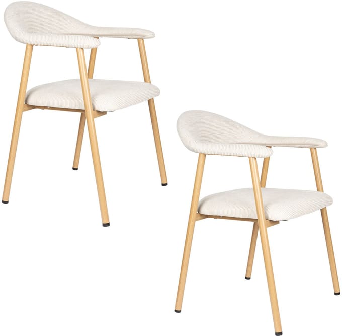 Housecraft Living Amy Eetkamerstoelen Beige - Set van 2