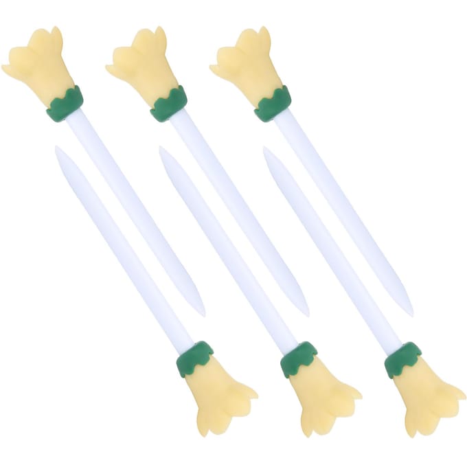 Ensemble de 6 Picots de Golf en Plastique Forme Fleur 83mm 3.3in Porte-Balle pour l'Entraînement de Golf beige