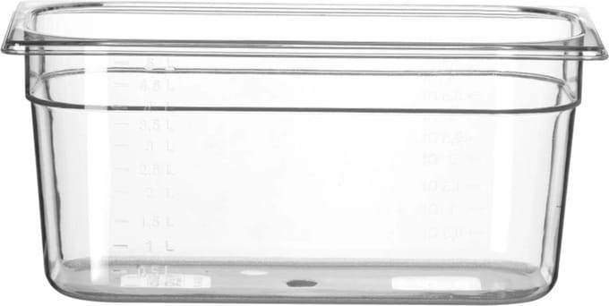 HENDI Gastronorm container – polycarbonaat – 5,7L – temperatuurbestendig – transparant