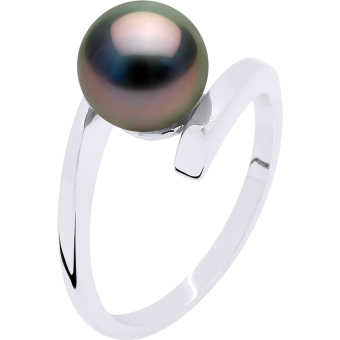 Ring Prestige Zilver 925 Rhodium Geplateerd - Echte Tehiti Parel Rond 7-8 mm