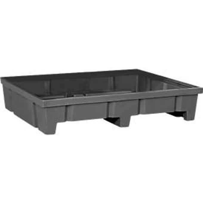 Stellinglekbak, polyetheen, inrijvakken, chemicaliënbestendig, corrosiebescherming, 600 l volume