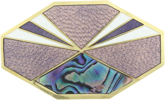 Behave – Broches Dames – Vintage Cloisonné Zeshoek – Paars
