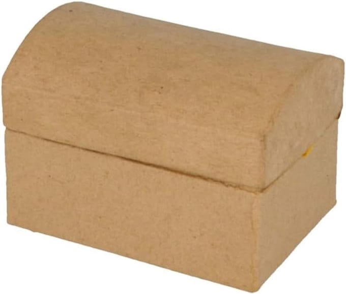 Papier-mâché Doos - Knutseldoos Decoreren - Hobby Knutselen - Met Klapdeksel - 8 x 5.5 x 5.5 cm - Natuurlijk