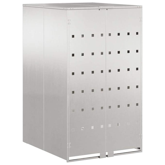 vidaXL - Afvalcontainer - opslag - met - gas - liftdeksel - voor - 240L - bak - Zilver