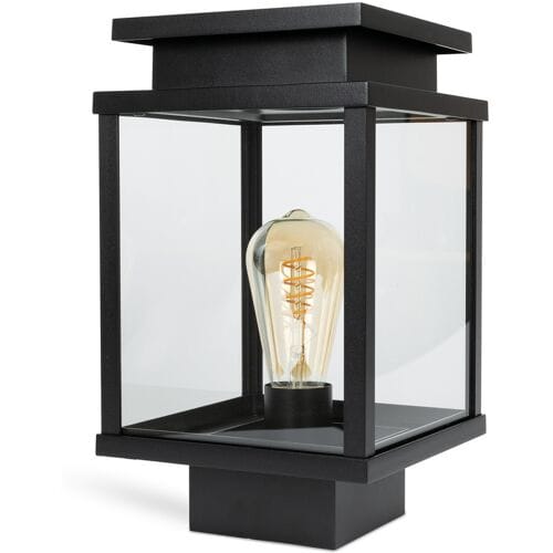 KS Verlichting Leicester Sokkellamp Zwart 30cm