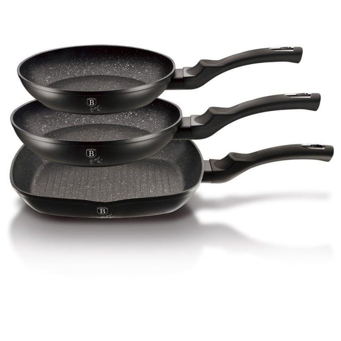 Berlinger Haus Black Silver - Graniet Koekenpannenset - Aluminium - Soft-Touch Handgreep