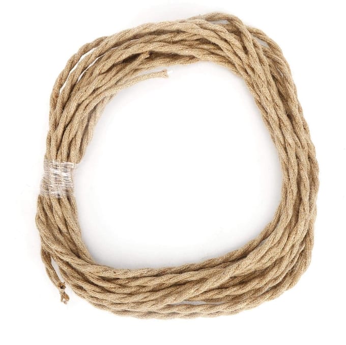 Vintage Jute Touw Elektrische Kabel 2m - DIY Chandelier Accessoire