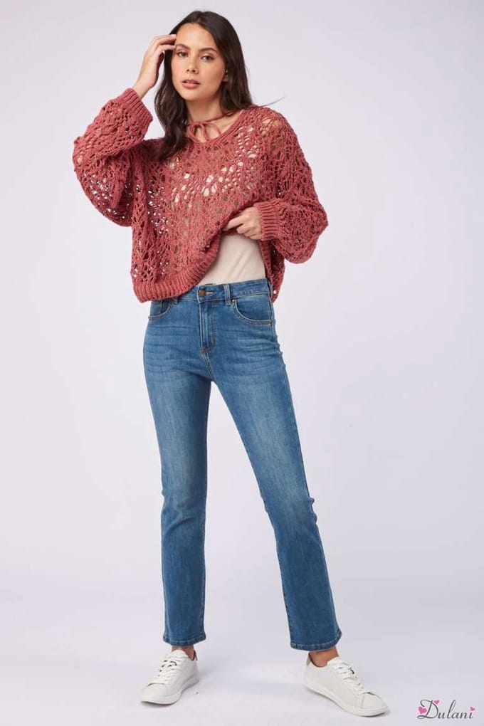 Broek Toxik3 met hoge taille straight fit jeans h2644