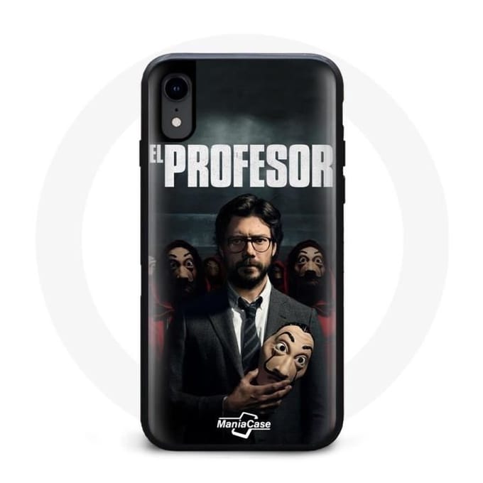 Masque - La Casa De Papel - Professeur - Noir - Pour IPhone XR - Modèle IPhone XR