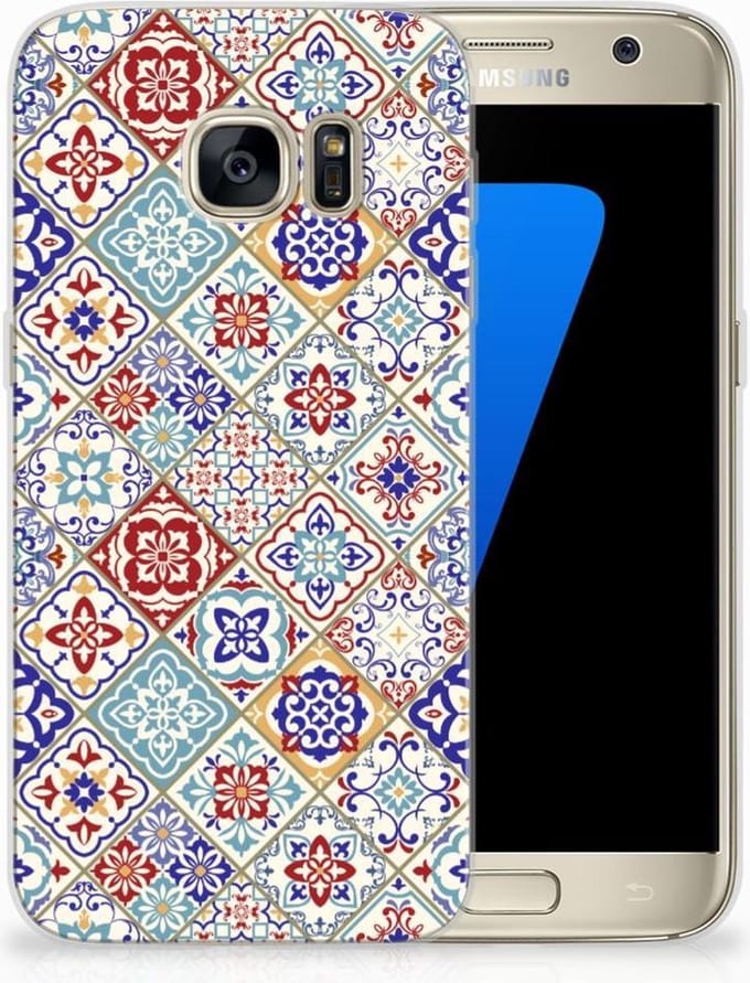 Samsung Galaxy S7 TPU Siliconen Hoesje Tiles Color
