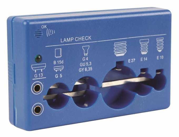Velleman Lamptester, met hoorbare en visuele indicator, geschikt voor G13, B15d/G5, G4/GU5.3/GY6.35, E27, E14, E10