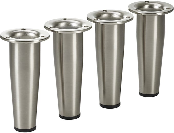 4 stuks SOTECH meubelpoot Fox-Trot, RVS-look rond, diameter: 33 mm, hoogte: 100 mm, verstelbaar