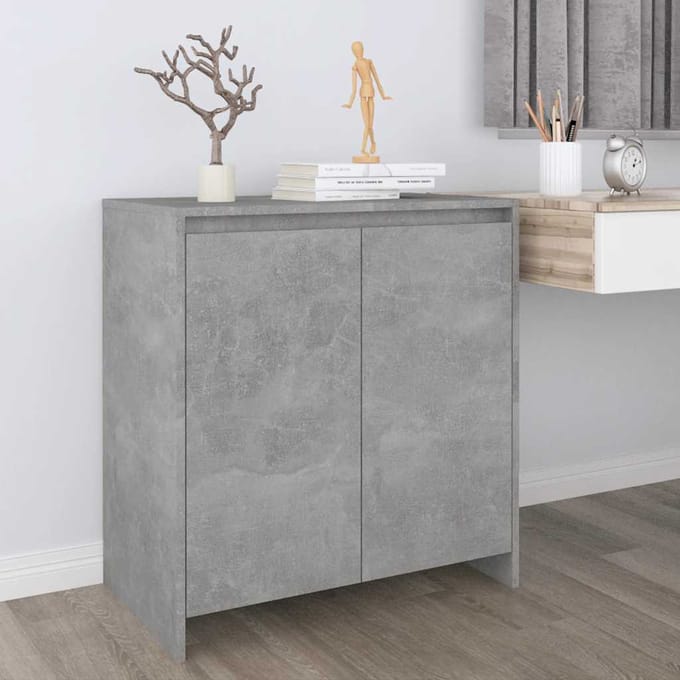 vidaXL - Dressoir - 70x41x75 - cm - bewerkt - hout - betongrijs
