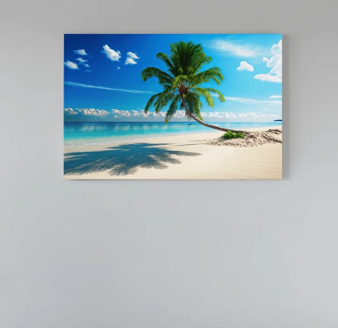 Canvas Schilderij - Landschap - Het Strand - 90x60x2 cm
