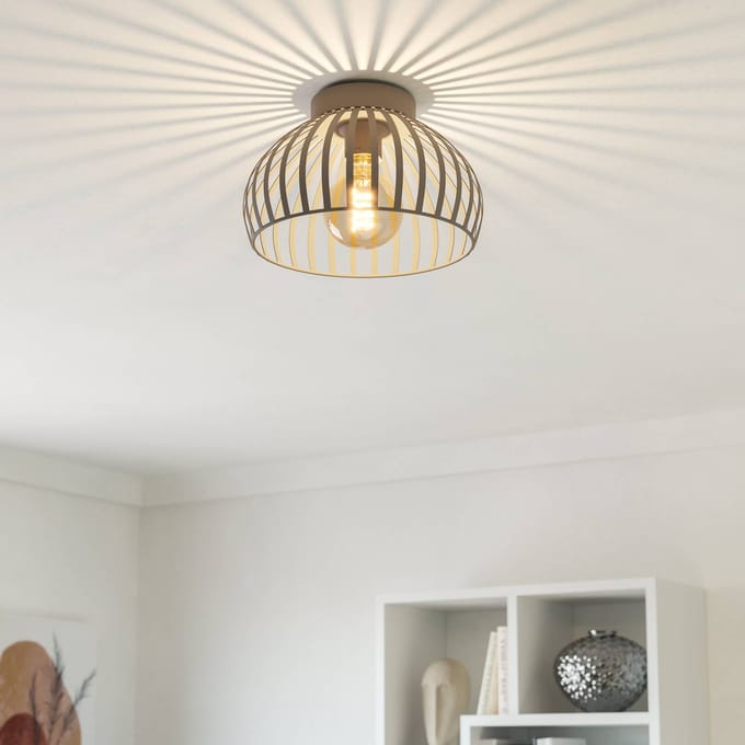 EGLO Mogano 3 Plafondlamp - E27 - Ø 28 cm - Zandkleur - Staal