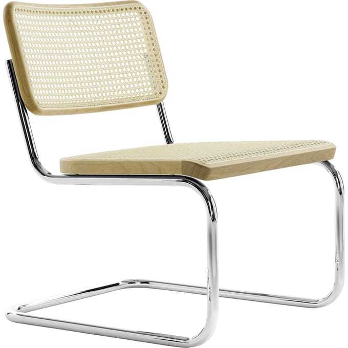 Thonet S 32 VL Stoel - eiken gebleekt - chroom