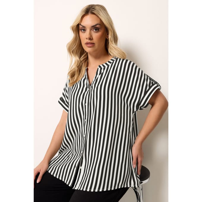 Yours Blouse Met Zwarte Strepen En Knoopsluiting Size 42