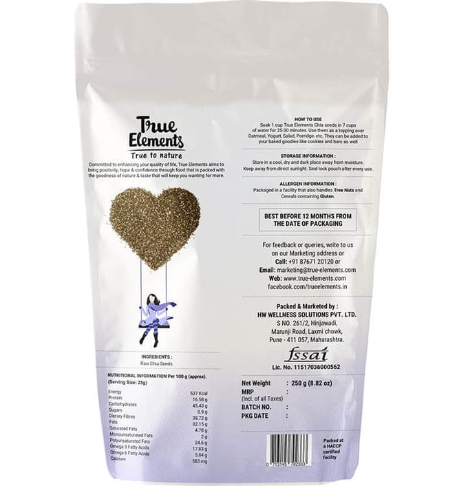 Graines de chia crues (250g), Graines de chia crues, véritables éléments white