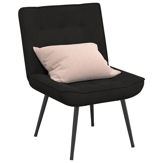 vidaXL - Relaxstoel - 64x74x84 - cm - fluweel - zwart