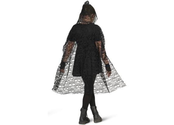 Cape zwarte kant One Size Feestkleding