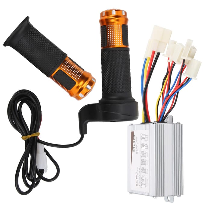36V500W Fiets Gashendel Handvatten Borstel Controller Anti-Slip Handvat Elektrische Fiets Accessoire black