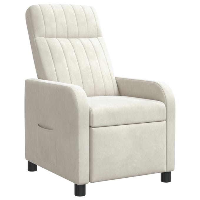 vidaXL - Recliner - Crèmekleurig - fluweel