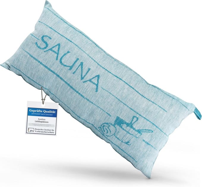 Premium Sauna Kussen en Reiskussen - 50 x 25 cm - Linnen en Katoen
