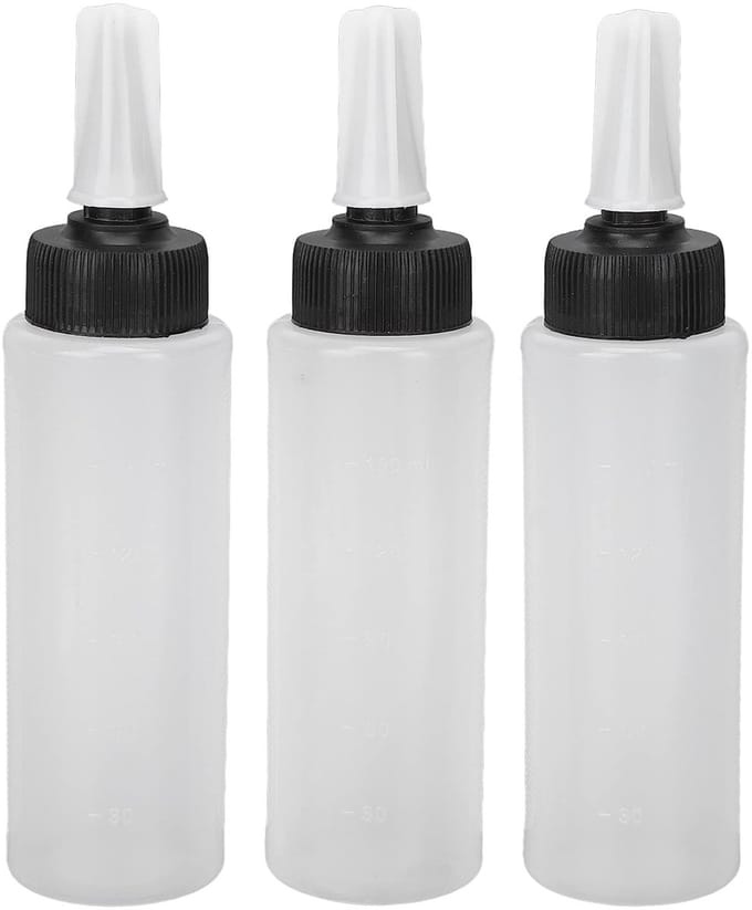 MTTproducts- Haarapplicatorfles Duurzaam - Hervulbare Knijpfles - Shampoo Applicatorfles - Professionele Tipkop - 3 Stuks - Hoogwaardig ABS-plastic - Fles