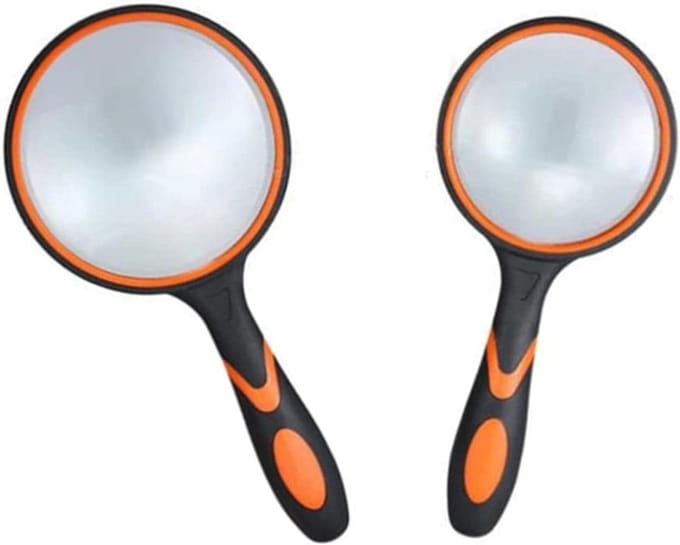 Vergrootglas Handloep - Leesloep - Kranten Lezen - Hoge Definitie Lens - 75 mm - Oranje