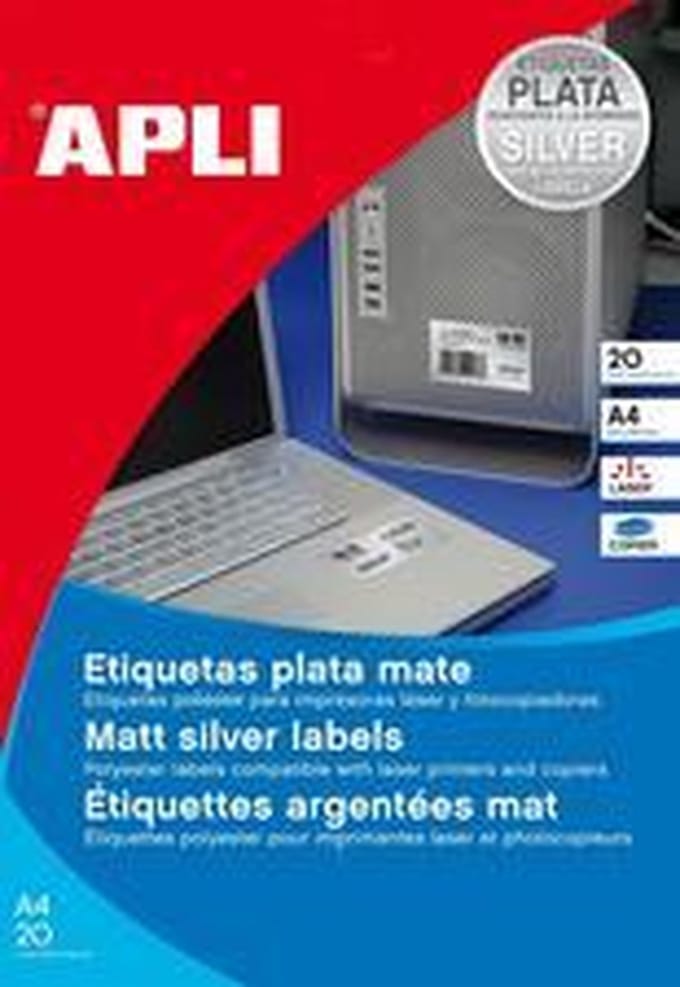 Apli etiket mat zilver