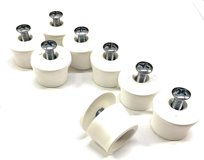 Aanslagstopper Set - Rolluik Stoppen - Insecten Wering - Praktische 8 Stuks - 13 mm Open - Wit Grijs