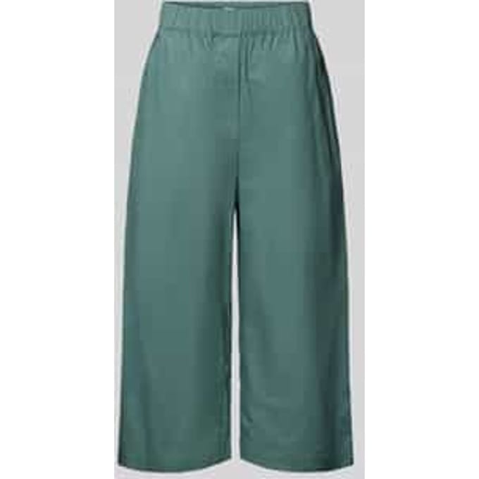 Broek met verkorte pasvorm en elastische band
