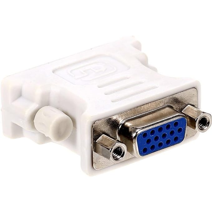 DVI naar VGA Adapter DVI(24+1) Male naar VGA Female Adapter Converter voor desktopcomputer, laptop wit