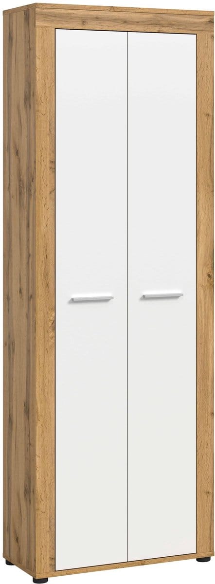 Jam kledingkast wit melamine Wotan eiken NB - 35x64x191cm