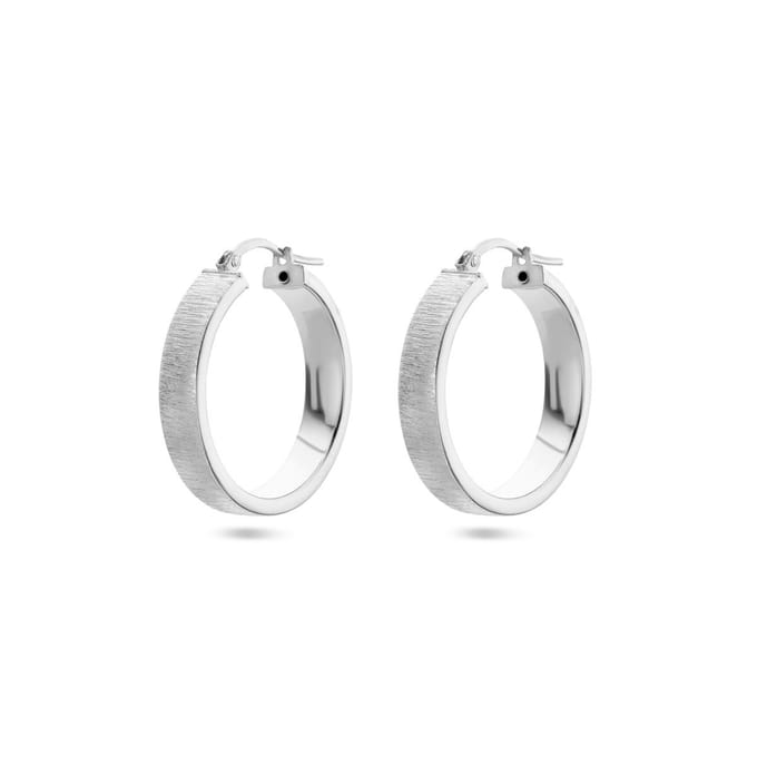 Zilver Gerhodineerd Oorringen Poli/Mat 1338395