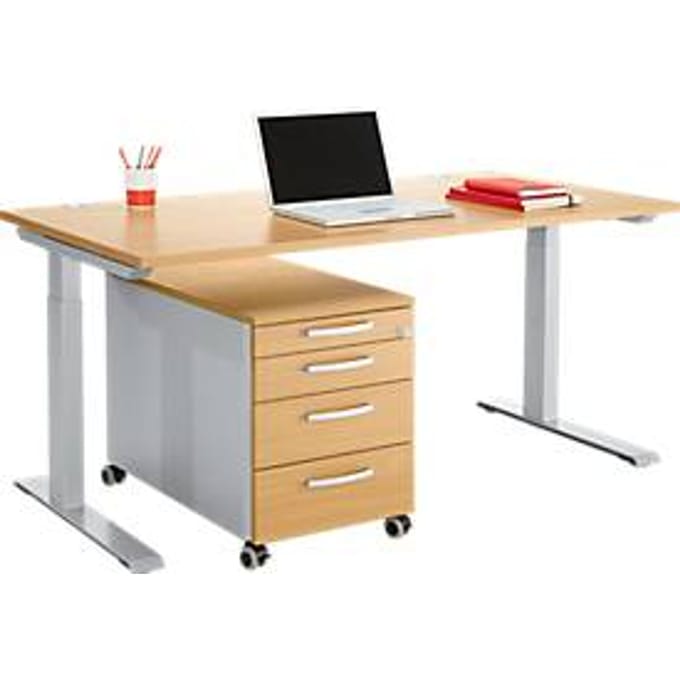 Kantoormeubelset 2-dlg MODENA FLEX, in hoogte verstelbaar, breedte 1600 mm
