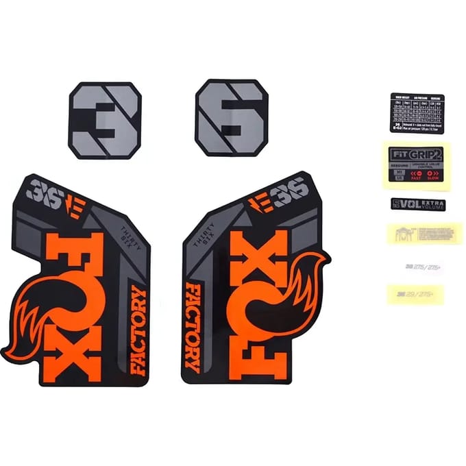 Decalset Fox 2021, 36, F-S, E-Bike+, Logo, Fork