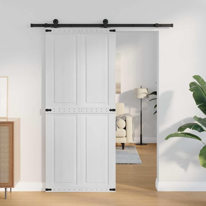 vidaXL - Schuifdeur - CORONA - 90 - x - 210 - cm - Massief - grenenhout - Wit