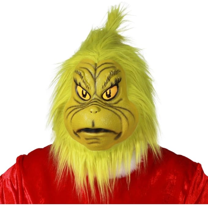 Masker The Grinch Latex met Haar Groen