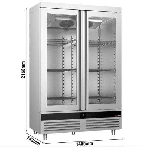GGM Gastro Kühlschrank Edelstahl PREMIUM - 1200 Liter - mit 2 Glastüren