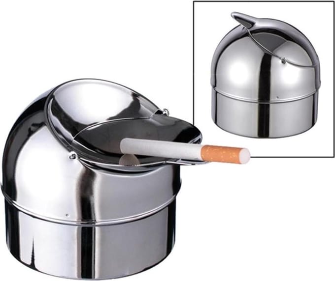 Haushalt 16049 - klap asbak - metaal - 9 cm