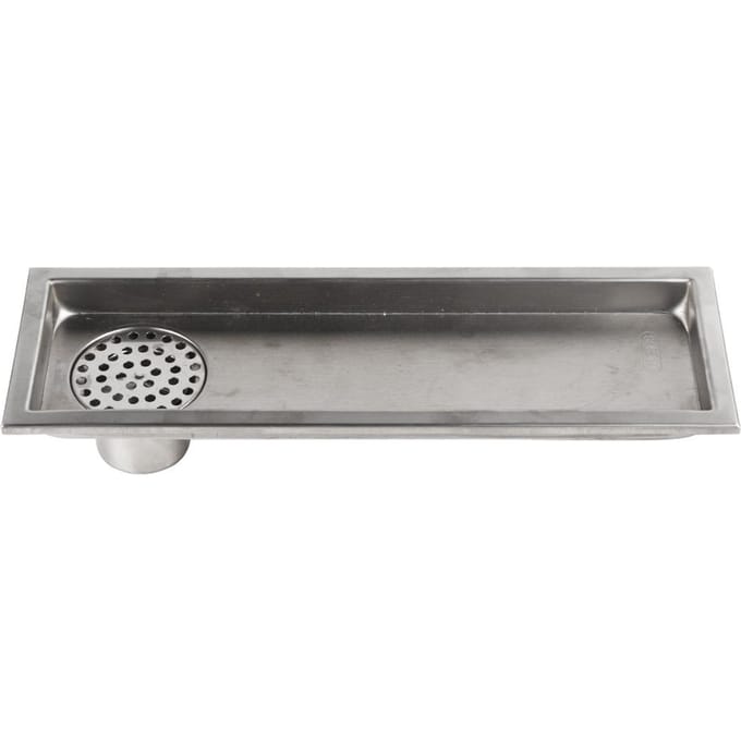 Caniveau de douche rectangulaire en acier inoxydable à grand débit pour salle de bain(drainage latéral) gray