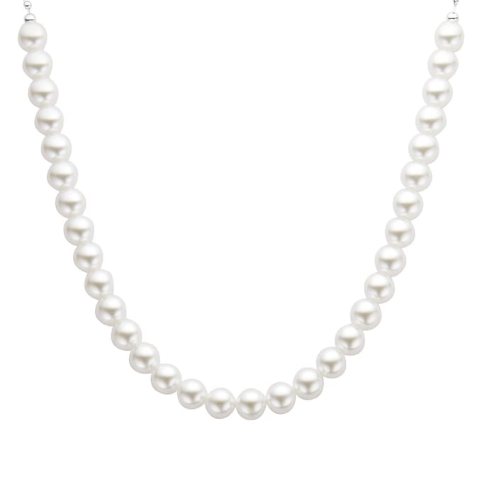 Biba Collier Parels Wit 12mm Zilver