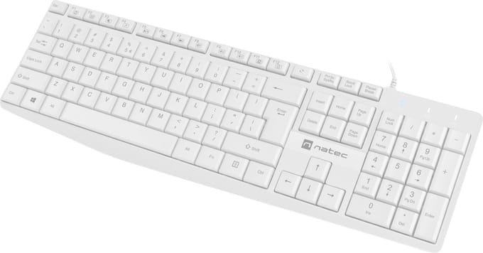 Natec Nautilus - keyboard - QWERTY - US - white - Toetsenbord - Engels (US international) - Wit