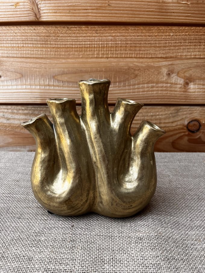 Tulpenvaas, goud, keramiek