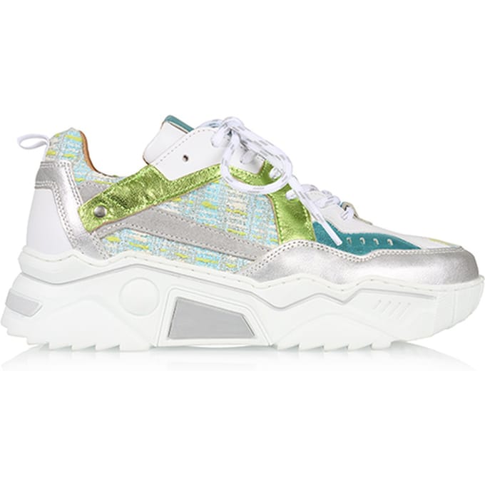 DWRS label Pluto Tweed Sneaker Aqua / Silver Größe: 38 | Trainers Outlet | Damen | Cyan