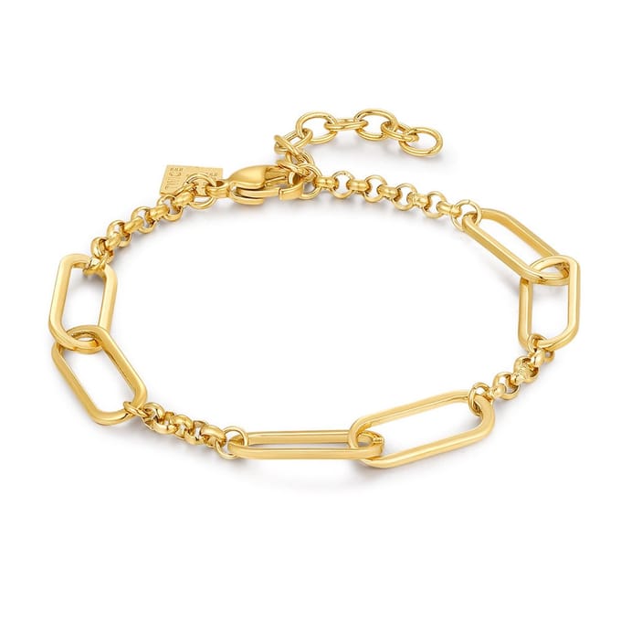 Twice As Nice Armband in edelstaal, ovale schakels/forcat 19cm